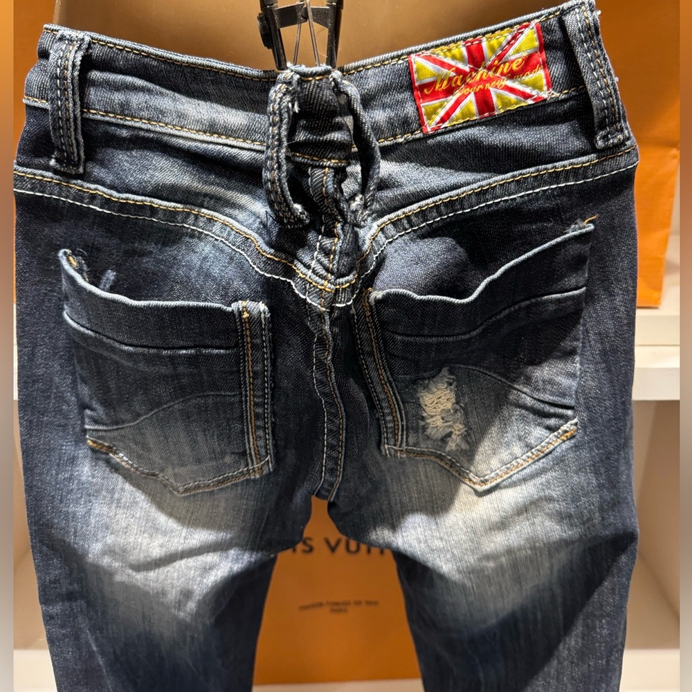 Machine Nouvelle Mode blue, distressed jeans size 5 - Picture 7 of 9
